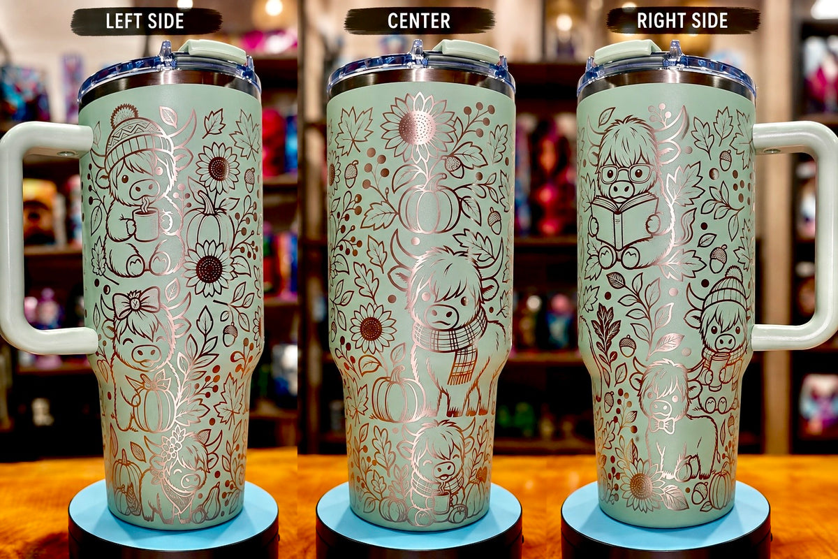 40 oz laser engraved finished tumblers