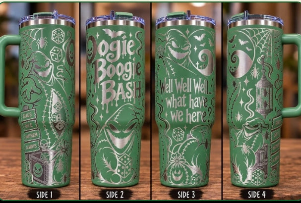 Oogie Boogie Laser Tumbler 40 oz (Hunter Green)