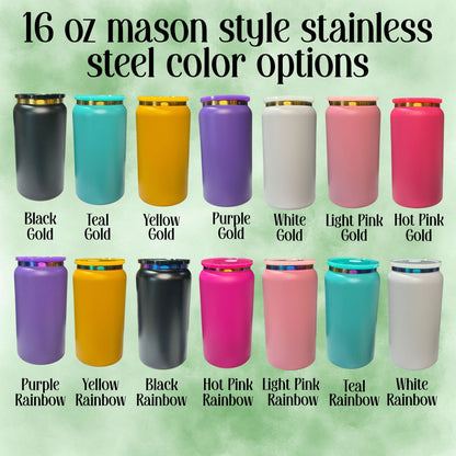 16 oz laser mason style