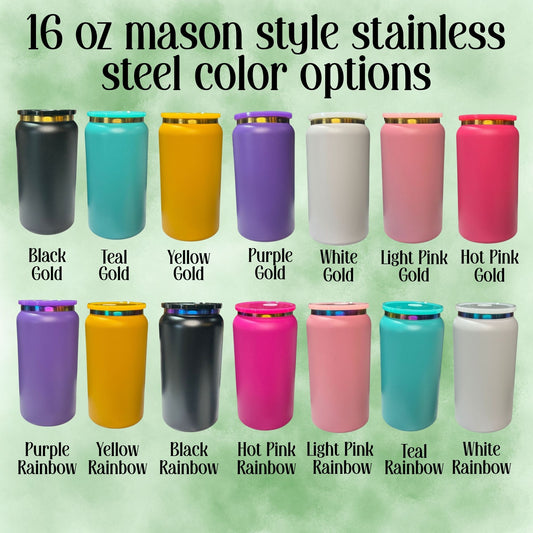 16 oz laser mason style