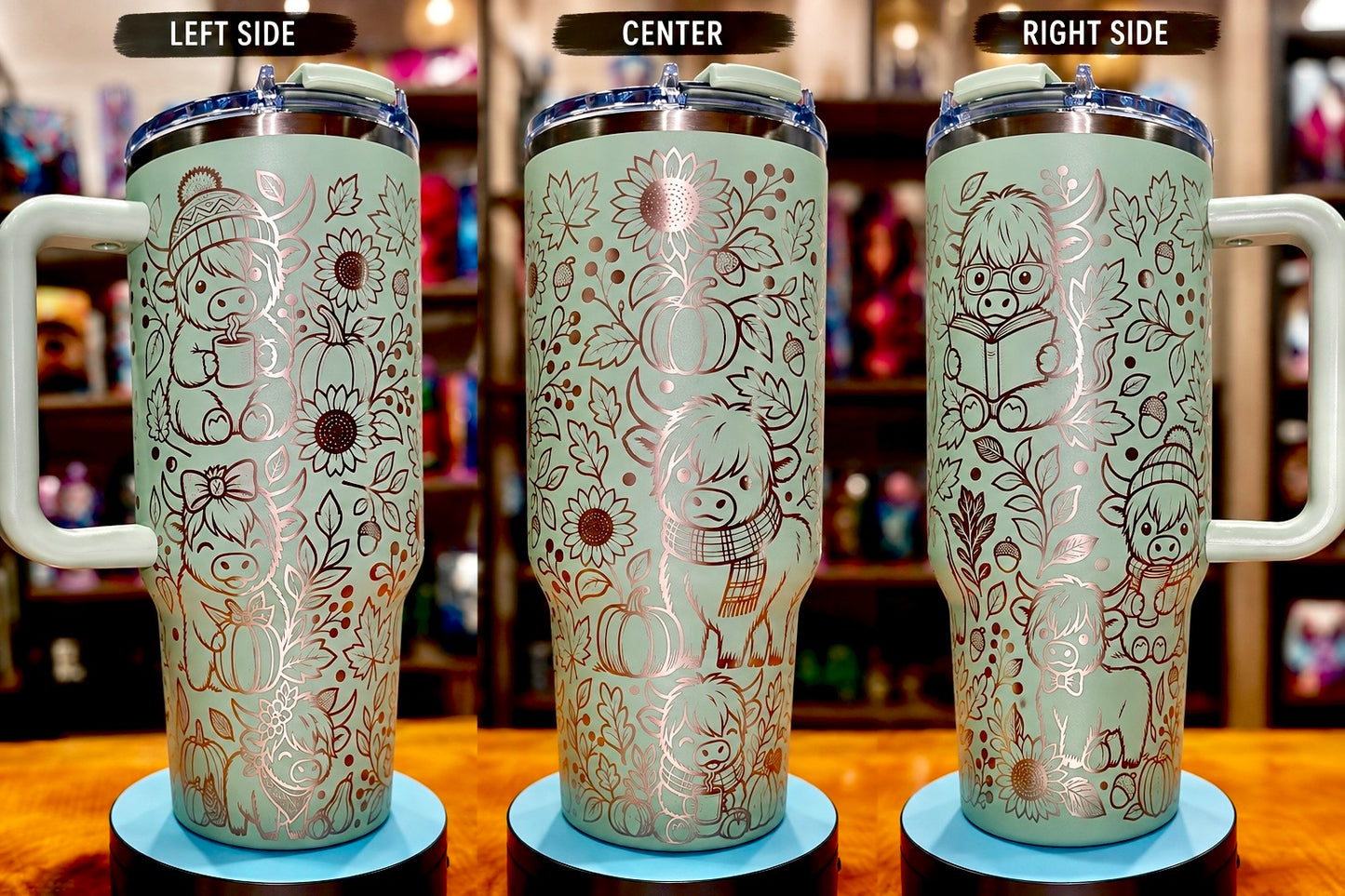 40 oz laser engraved finished tumblers