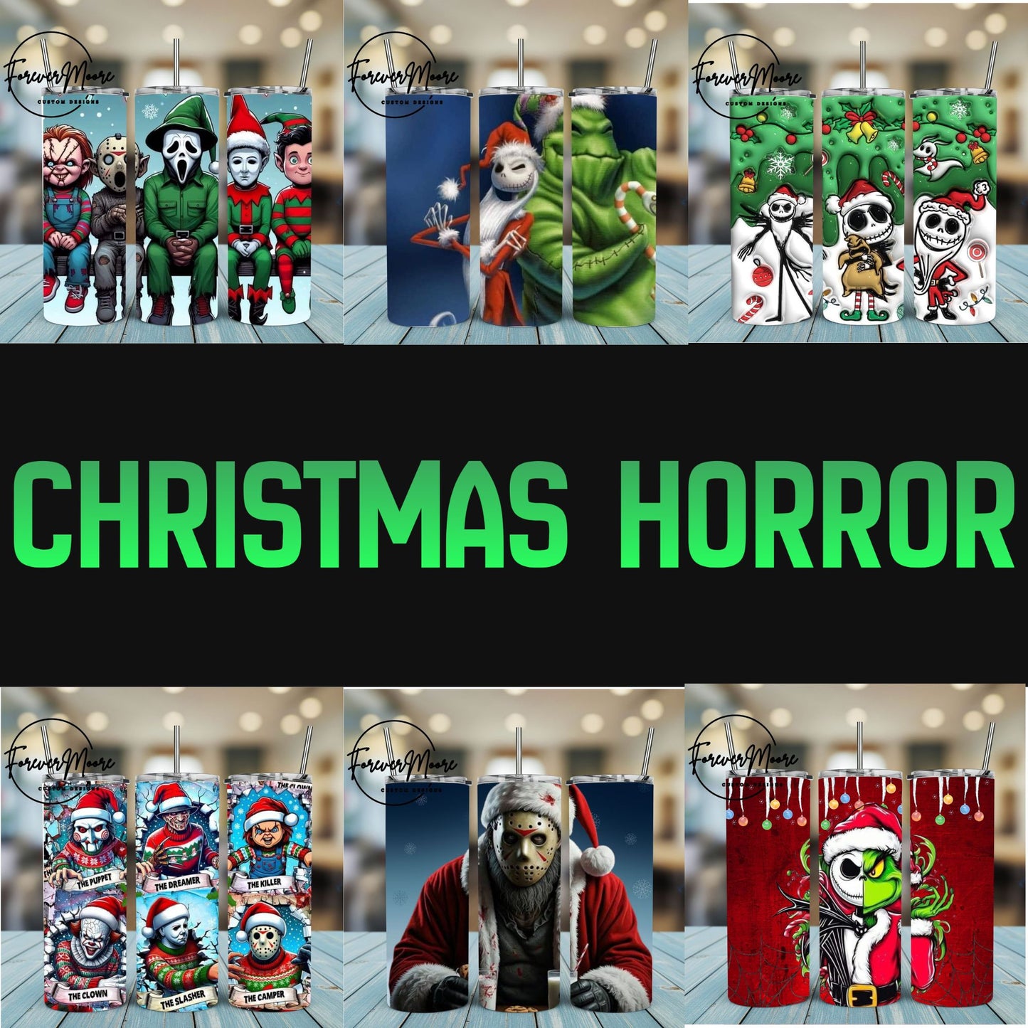 CHRISTMAS HORROR TUMBLERS