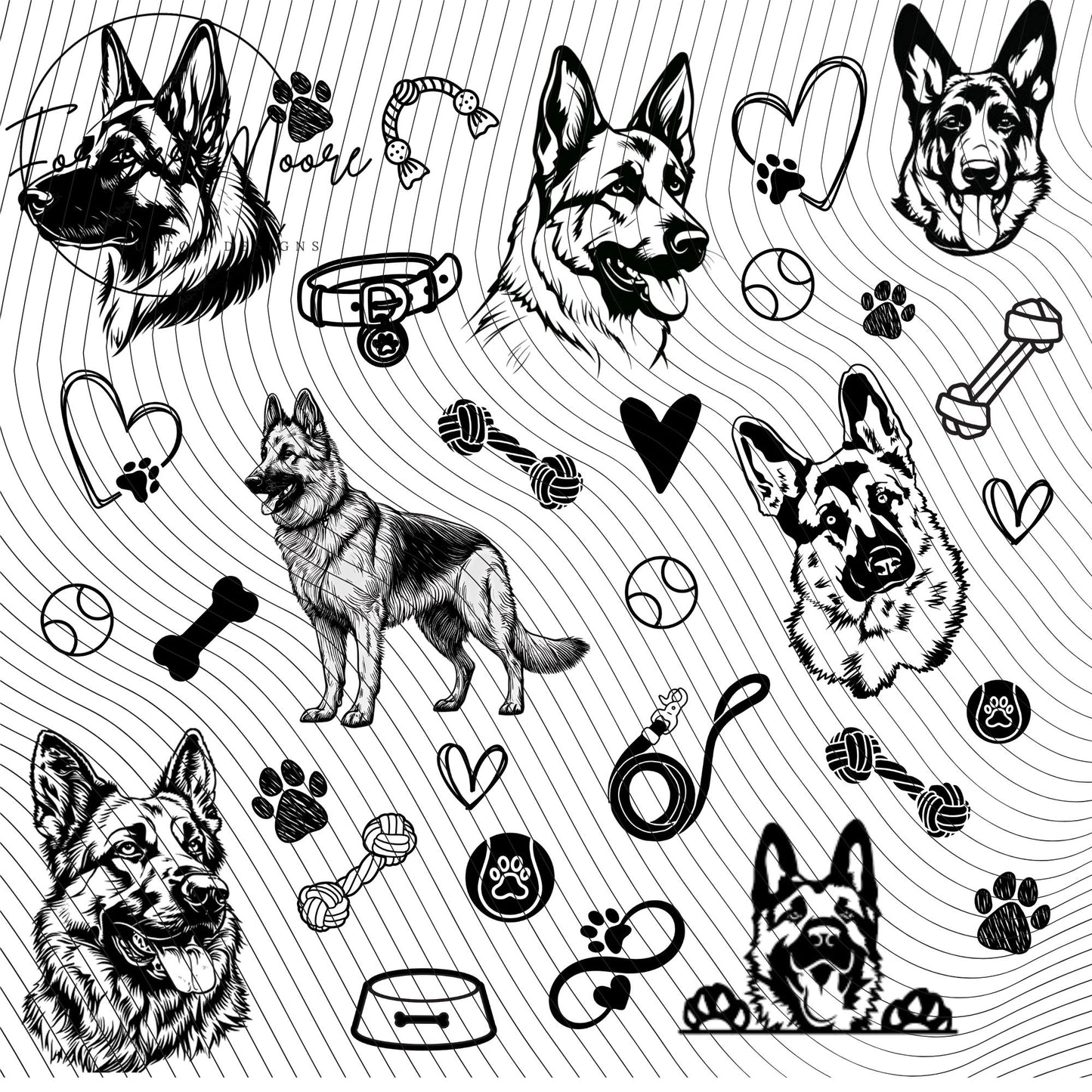 DOG BREED LASER DESIGNS