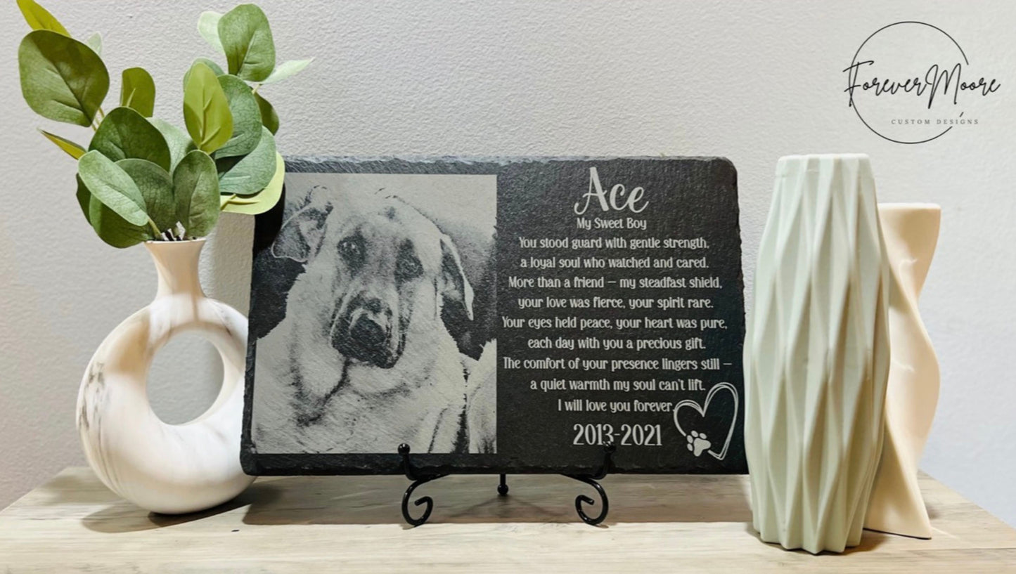 Memorial Slate: Laser Engraved Custom – Pet & Loved One Tribute