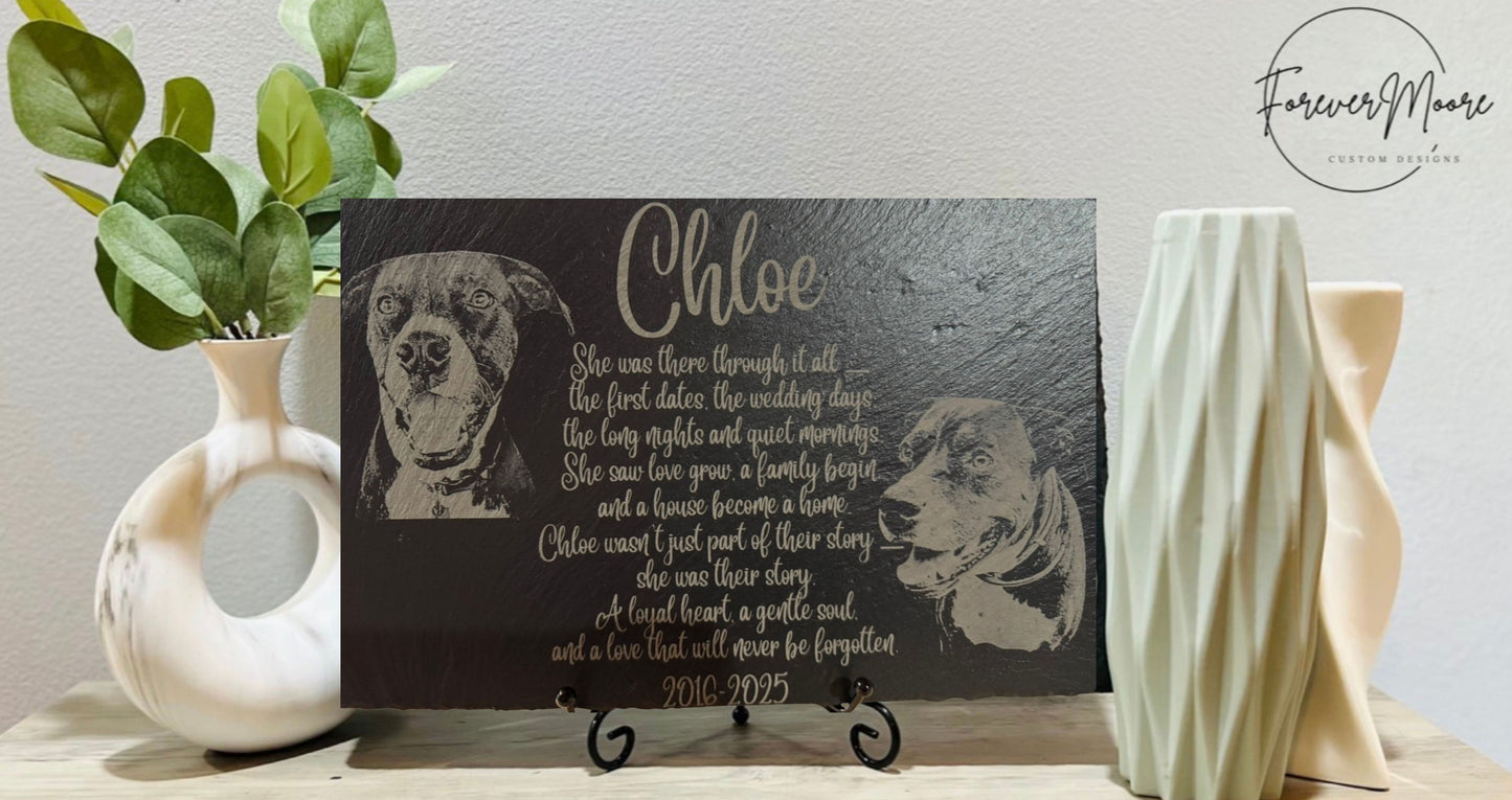 Memorial Slate: Laser Engraved Custom – Pet & Loved One Tribute