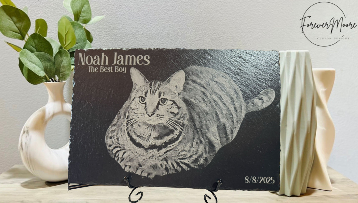 Memorial Slate: Laser Engraved Custom – Pet & Loved One Tribute